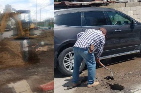 CAPAMH atiende reportes de agua y mantenimiento vial en distintas zonas de Huamantla