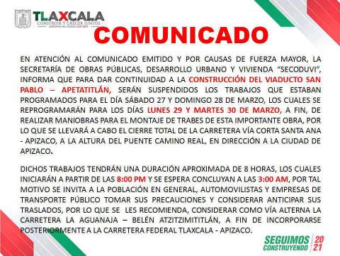 Reprograma Secoduvi colocación de trabes del viaducto San Pablo-Apetatitlán imagen 1