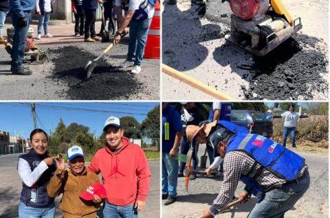 “Miriam Martínez sigue dando resultados: más bacheo y participación ciudadana en Zacatelco”
