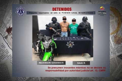 Polícia de Zacatelco Captura a sujetos por presuntos delitos contra la salud