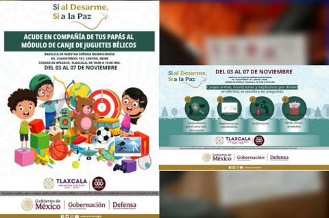 Apizaco promueve la cultura de paz a través del desarme voluntario