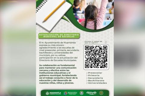 Huamantla actualiza su Directorio Municipal de Escuelas para fortalecer la comunicación con las instituciones educativas