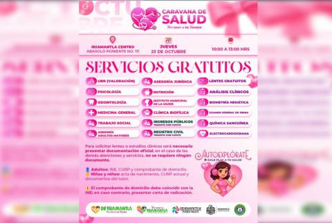 La Caravana de Salud del DIF Huamantla llegará este jueves a la calle de Abasolo