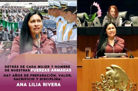 El Senado honra la lealtad y disciplina de quienes defienden la soberanía de México: Ana Lilia Rivera