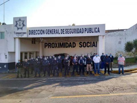 Entregan caretas de protección contra covid-19 a elementos de seguridad pública y PC