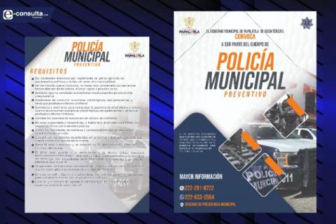 Abren convocatoria para ingresar a cuerpo de policía de Papalotla