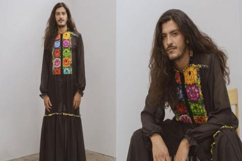 Crean vestidos oaxaqueños con bordados para hombres