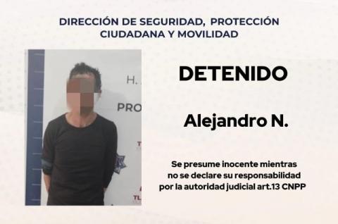 Policía Municipal de Tlaxcala protege el patrimonio de las familias con detención de individuo por tentativa de robo