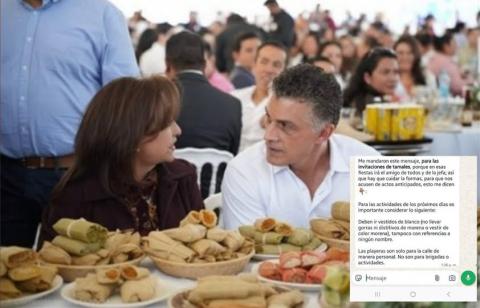 Al viejo estilo del viejo PRI, Lorena Cuéllar organiza “tamalizas” para robarse la candidatura de Morena