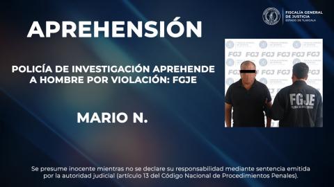 Policía de investigación aprehende a hombre por violación: FGJE