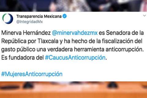 Reconoce Transparencia Mexicana Trabajo Anticorrupción de Minerva Hernández