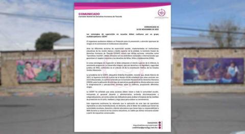 Las estrategias de supervisión en escuelas deben realizarse por un grupo multidisciplinario: CEDHT