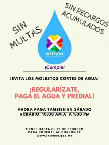 Anuncia tesorería de Ixtenco, últimos días para pagar servicios con descuento