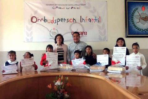 Los infantes ganadores del concurso de cuento y dibujo infantil ‘Cuéntame tus derechos’ fueron nombrados Ombudsperson infantil 2016 en el marco del Día del Niño y de la Niña. Los infantes ganadores del concurso de cuento y dibujo infantil ‘Cuéntame tus derechos’ fueron nombrados Ombudsperson infantil 2016 en el marco del Día del Niño y de la Niña.