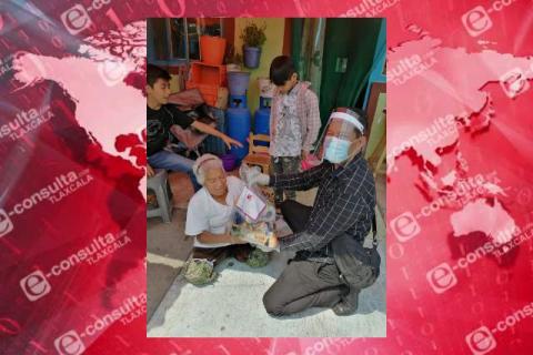 Oscar Murias distribuye 2 mil despensas en Nativitas ante el confinamiento