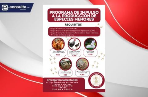Programa de especies menores para impulsar tu economía familiar en Panotla