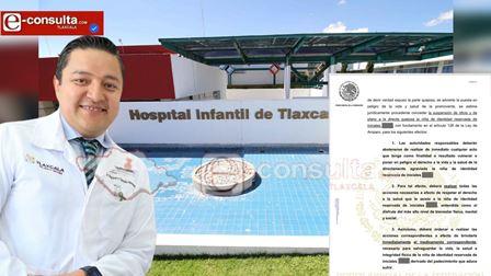 Le jalan las orejas a Zamudio y le ordenan dar medicamentos a niña en el HIT