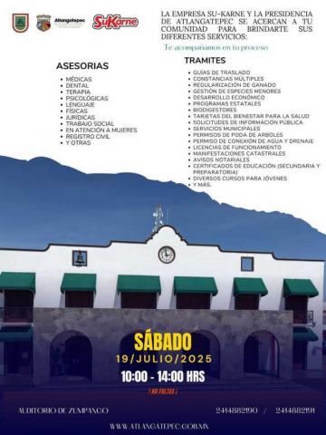 Acércate a los servicios que tenemos para ti: Ayuntamiento de Atlangatepec
