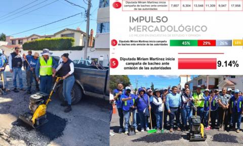 Miriam Martínez destaca en agenda digital por atender bacheo en Apizaco