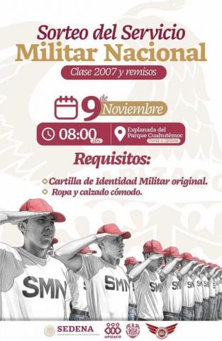 Invita el Ayuntamiento de Apizaco a los jóvenes a participar en el sorteo del Servicio Militar Nacional 2025