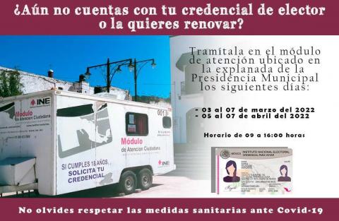 En Atlangatepec llegará el módulo del INE para tramitar credenciales