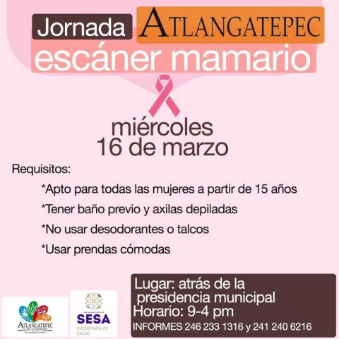 Realizan en Atlangatepec escáner mamario