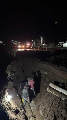 CAPAMH realiza reparación de fuga en la línea de conducción del pozo de Benito Juárez imagen 2