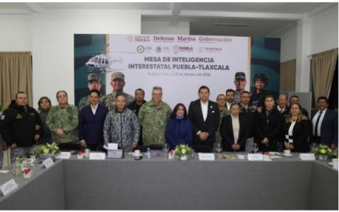 Gobiernos de Tlaxcala, Puebla y Fuerzas Armadas sostienen Mesa de Inteligencia Interestatal