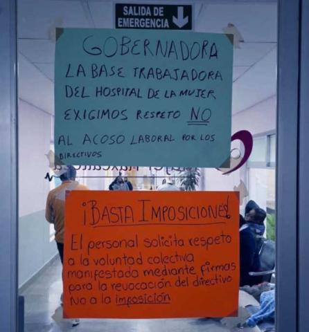 Trabajadores del HM se manifiestan contra acoso laboral y exigen destitución de directivos