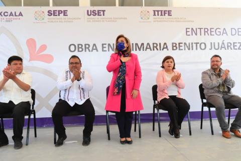 Entrega Lorena Cuéllar infraestructura educativa en Tetlatlahuca imagen 1