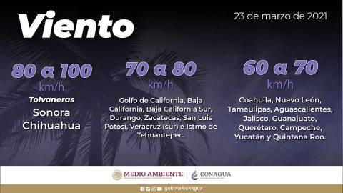 Se pronostican vientos fuertes, lluvias, descenso de temperatura y posibles nevadas en el noroeste de México