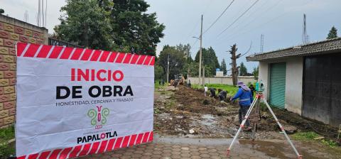 Comienza construcción de banquetas y guarniciones en San Marcos Contla