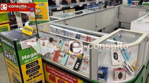 Violento asalto en Bodega Aurrera de Apizaco deja pánico entre empleadas; se llevan 23 teléfonos