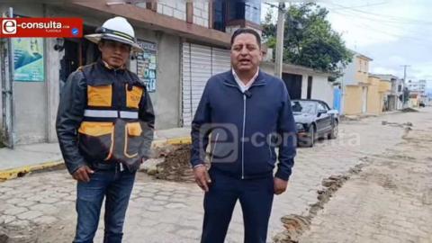Valentín Meléndez mejora la infraestructura de Teolocholco con obras de rehabilitación en la calle Hidalgo