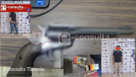 Ebrios portaban una pistola en Zacatelco y ya fueron detenidos