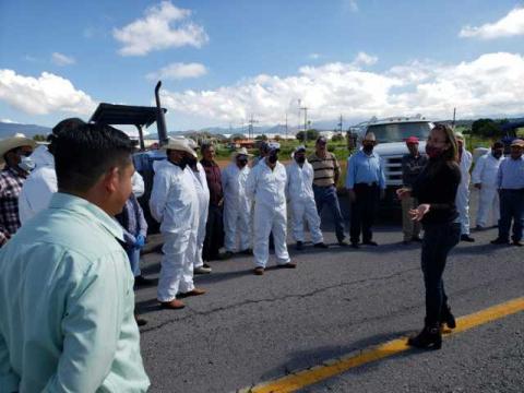 Apoyan Tlaxco y Cesavetlax a ejidatarios en combate de plaga de Chapulin imagen 3