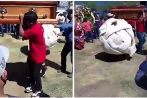 Empleado despide a dueño de cremería fallecido con extravagante botarga