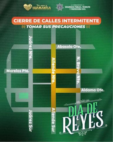 Cierre temporal de vialidades por mercado de Día de Reyes en Huamantla imagen 1