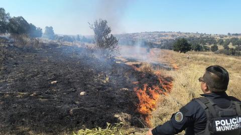 Prevención de incendios, una tarea entre ciudadanía y autoridad, en Tepetitla