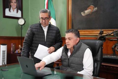 Alfonso Sánchez García, sostuvo una reunión de trabajo con el jefe de Gabinete, Julián Velázquez Nava