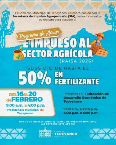 Impuso Agropecuario lanza convocatoria a los ciudadanos de Tepeyanco