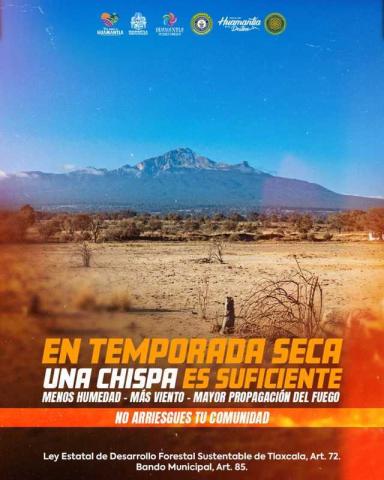 En temporada seca incrementa considerablemente el riesgo de incendios en Huamantla