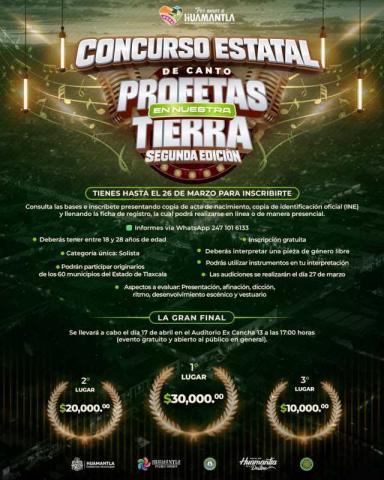 Gobierno de huamantla impulsa el talento juvenil con concurso de canto “Profetas En Nuestra Tierra”