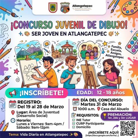 Invitan al Concurso Juvenil de Dibujo “Ser Joven en Atlangatepec”