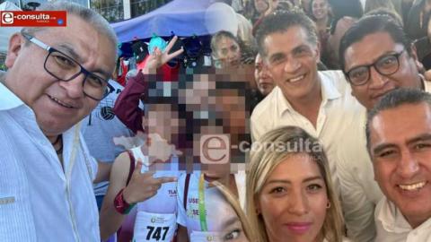 Homero ocupado en un evento de Guadalajara y su estructura aplaudiendo como focas al delfín